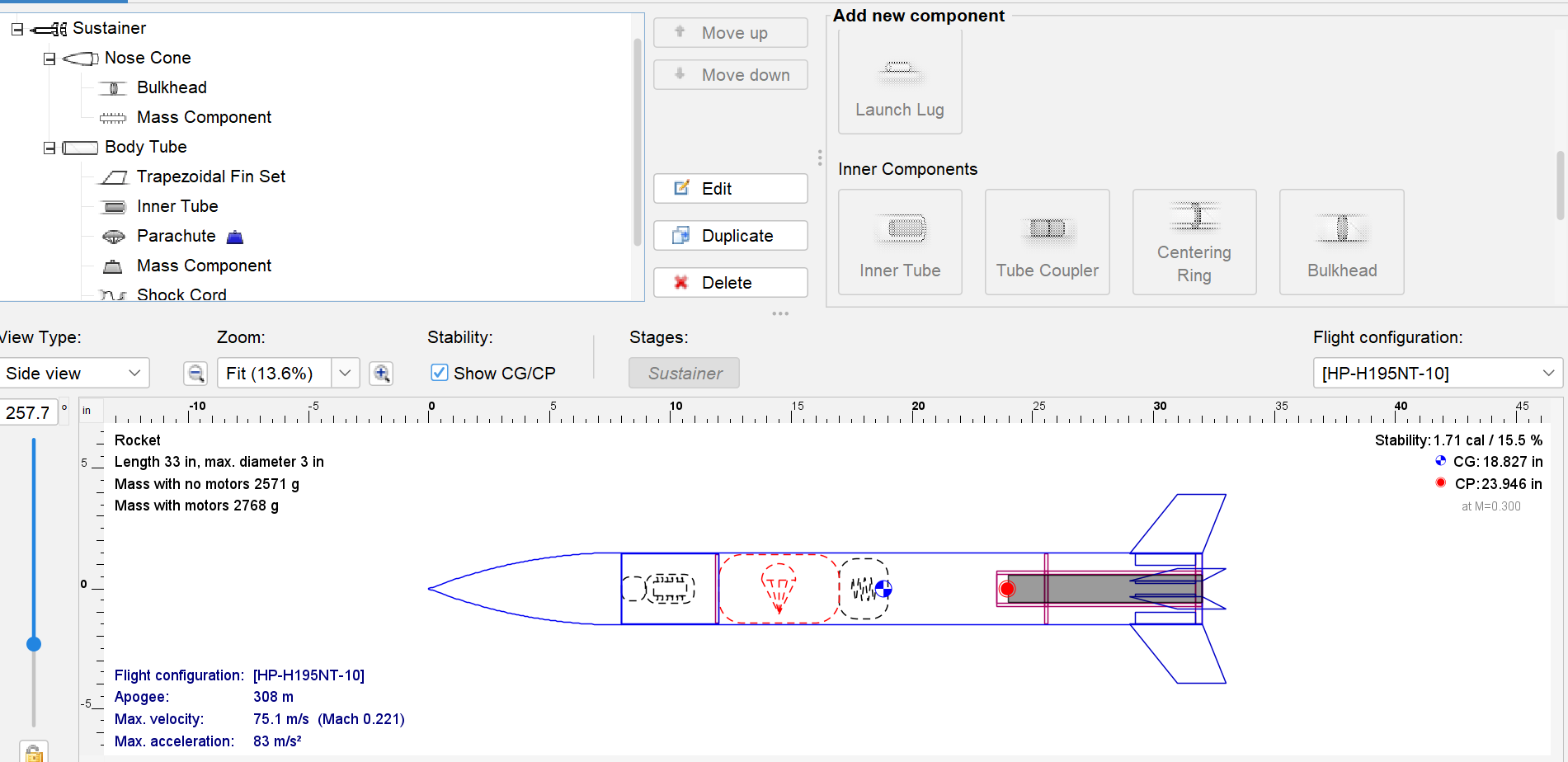 Rocket configuration & stability — 1 of 2
